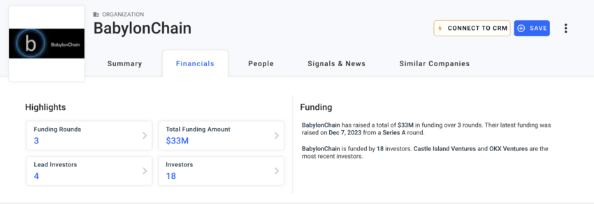 Babylon Funding Details