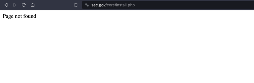 Screenshot From the SEC Official Website