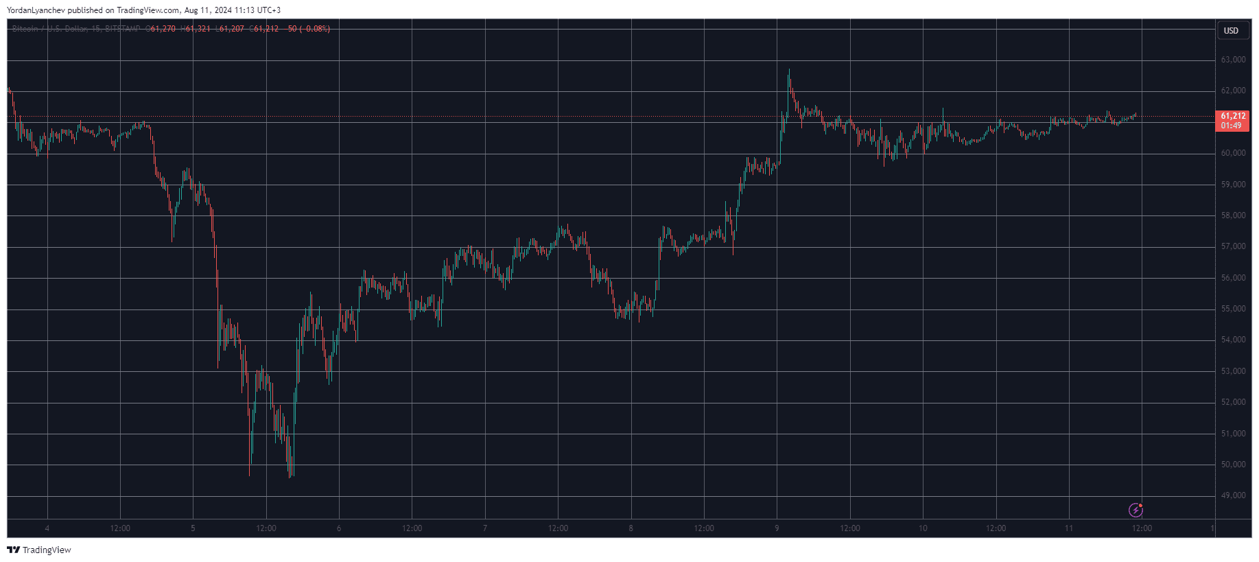Bitcoin/Price/Chart 11.08.2024. Source: TradingView