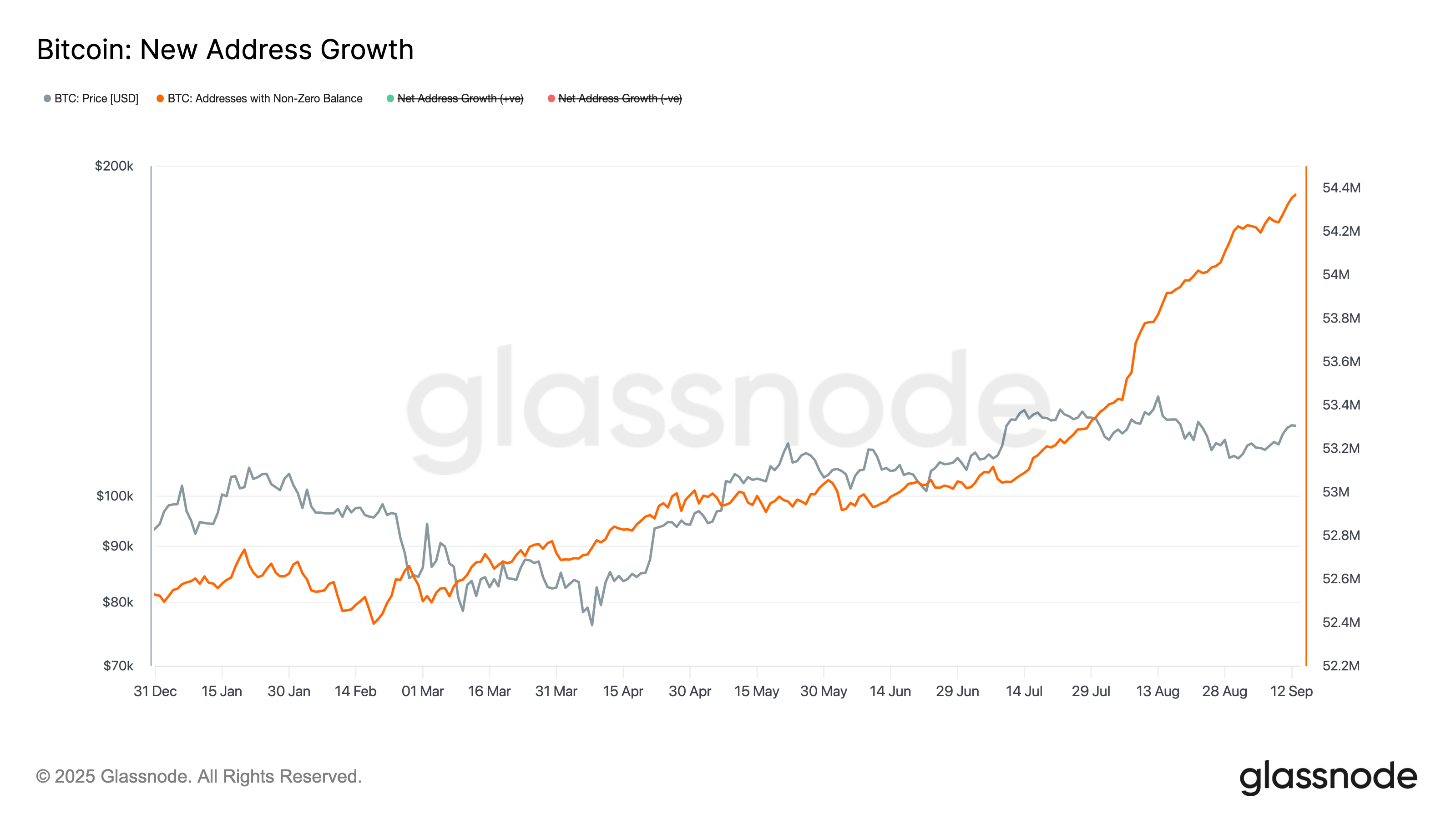 Bitcoin New Address Growth.