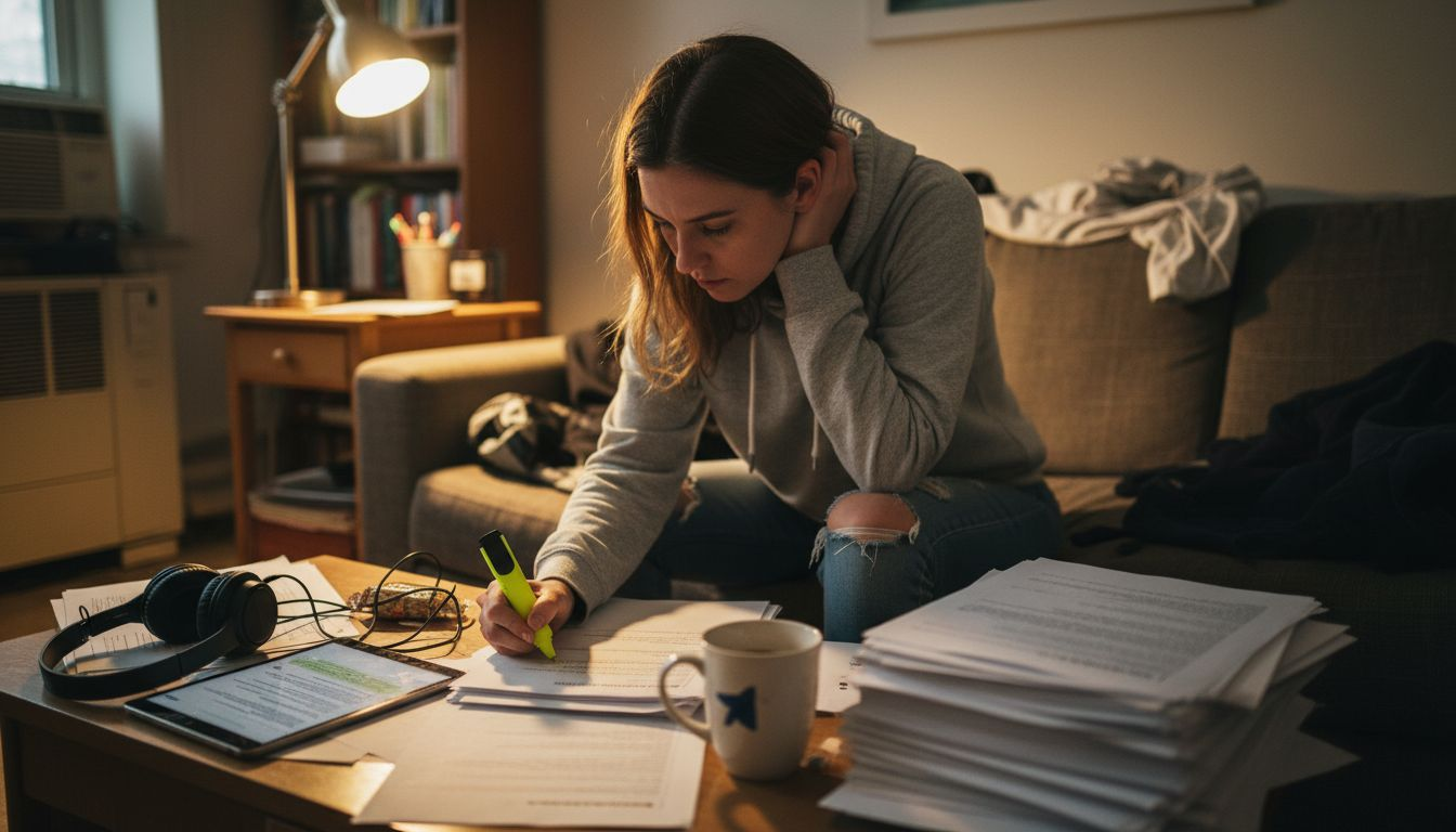 Woman analyzing altcoin whitepaper at home