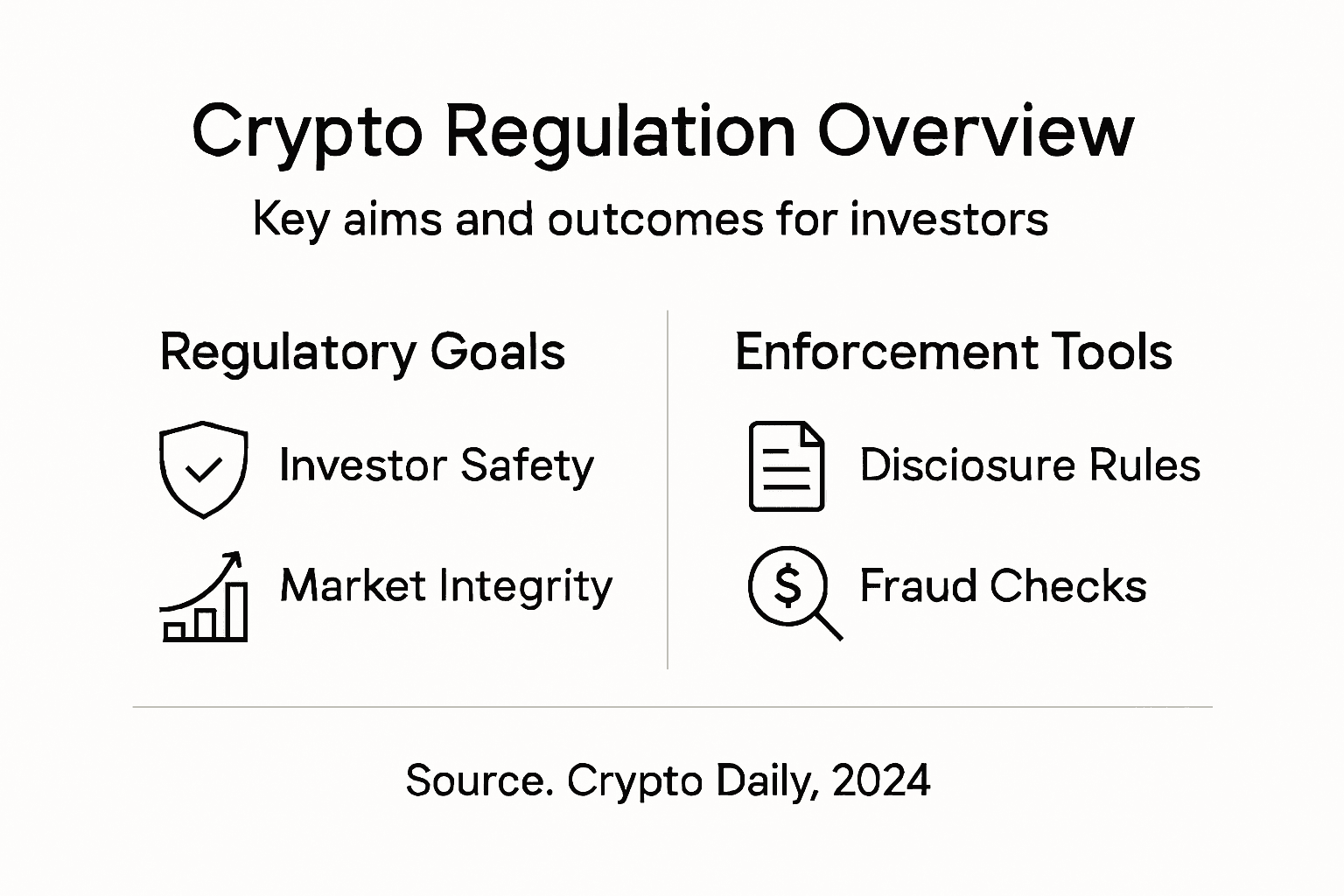 Infographic on crypto regulation goals and tools