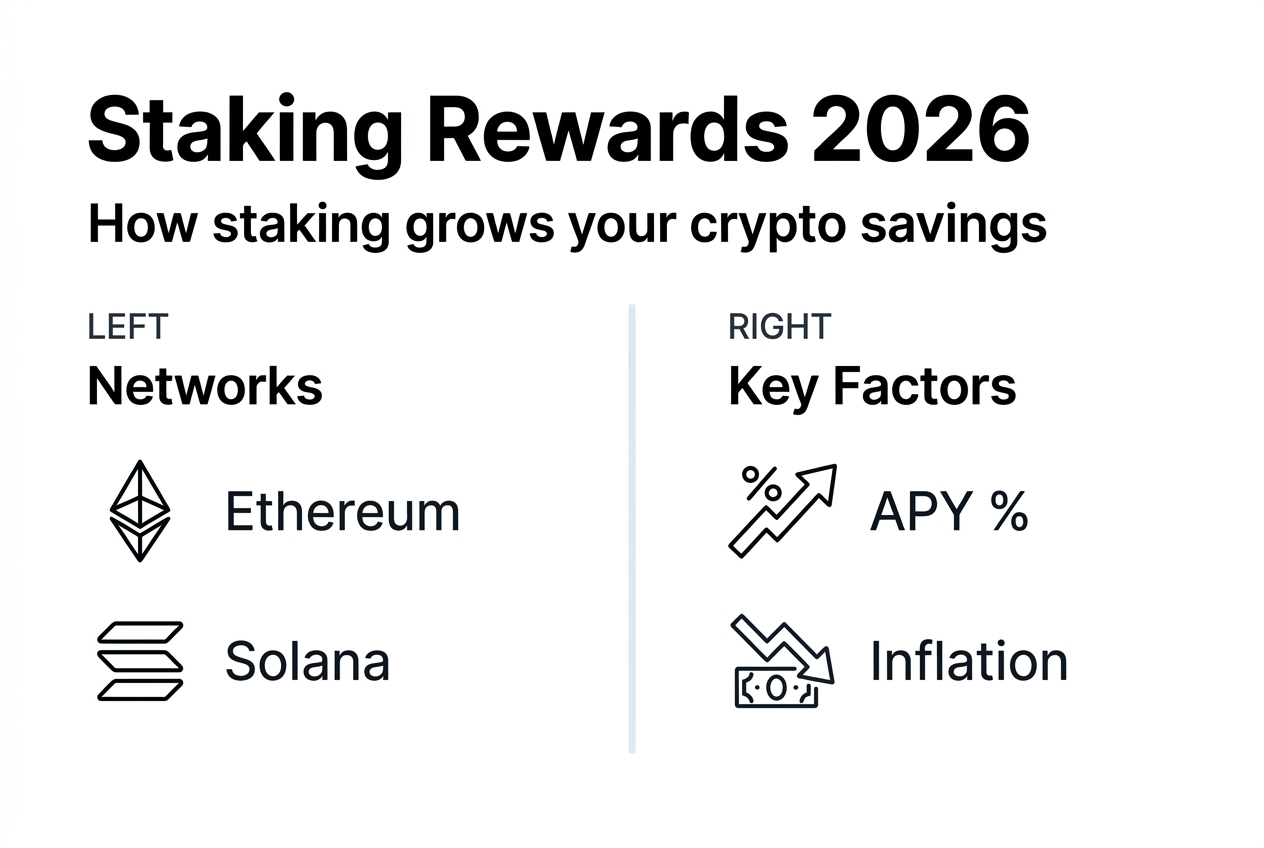 Infographic comparing staking rewards and factors