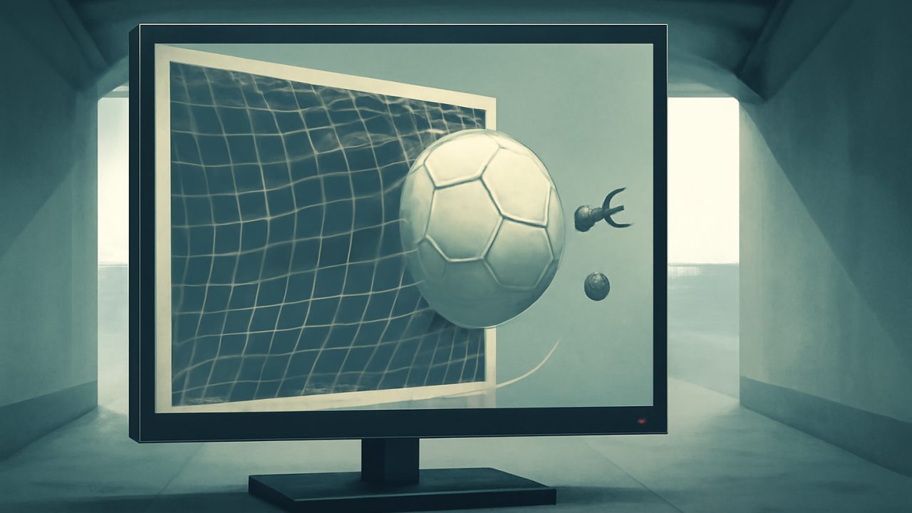 TV Goalmouth Catching the Chain-Ball