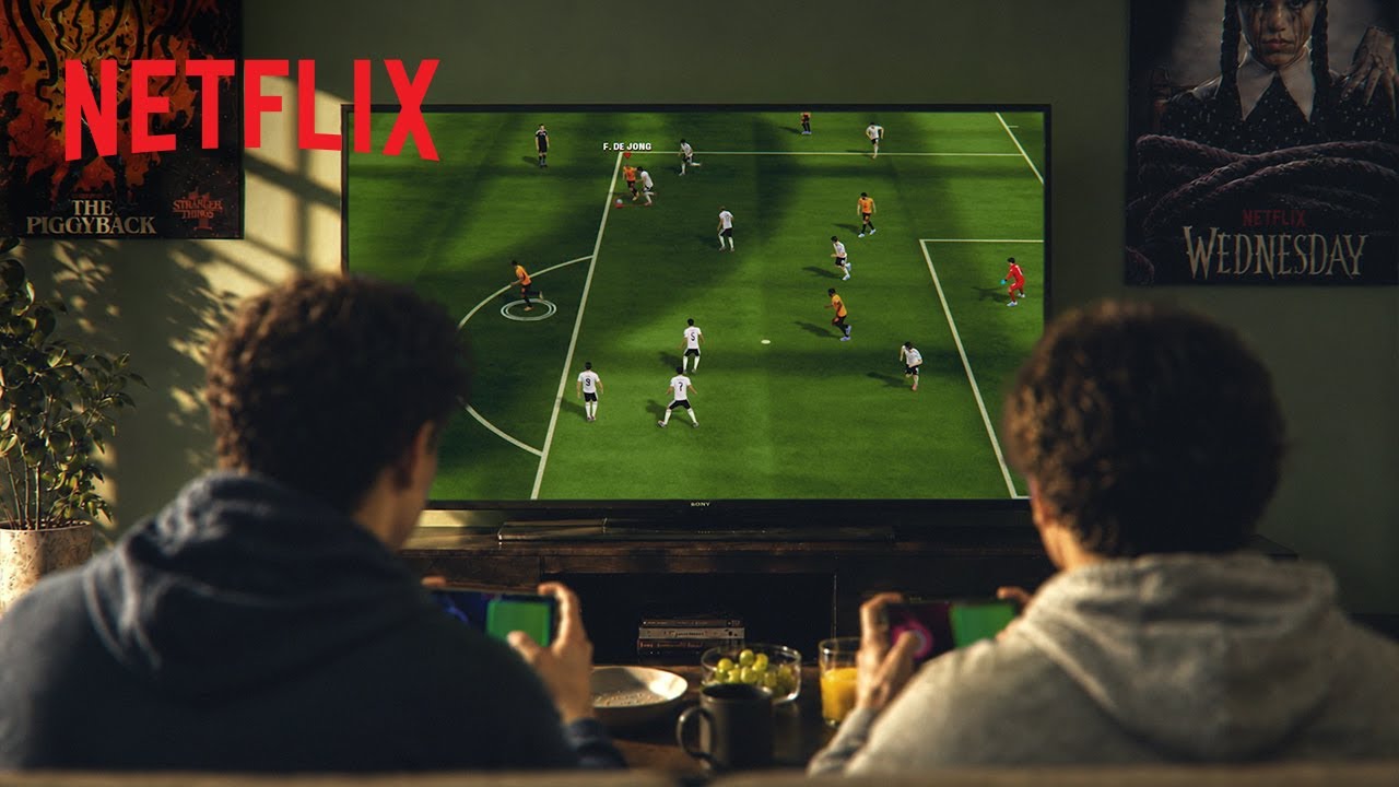 Official trailer thumbnail showing gameplay on a TV with players using smartphones as controllers — visually demonstrates the phone-as-controller UX and Netflix’s cross-device, living-room reach.