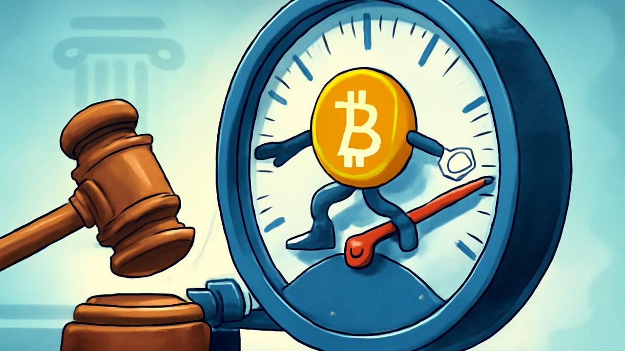 Gavel-Jolted Rate Gauge with Bitcoin Riding the Needle