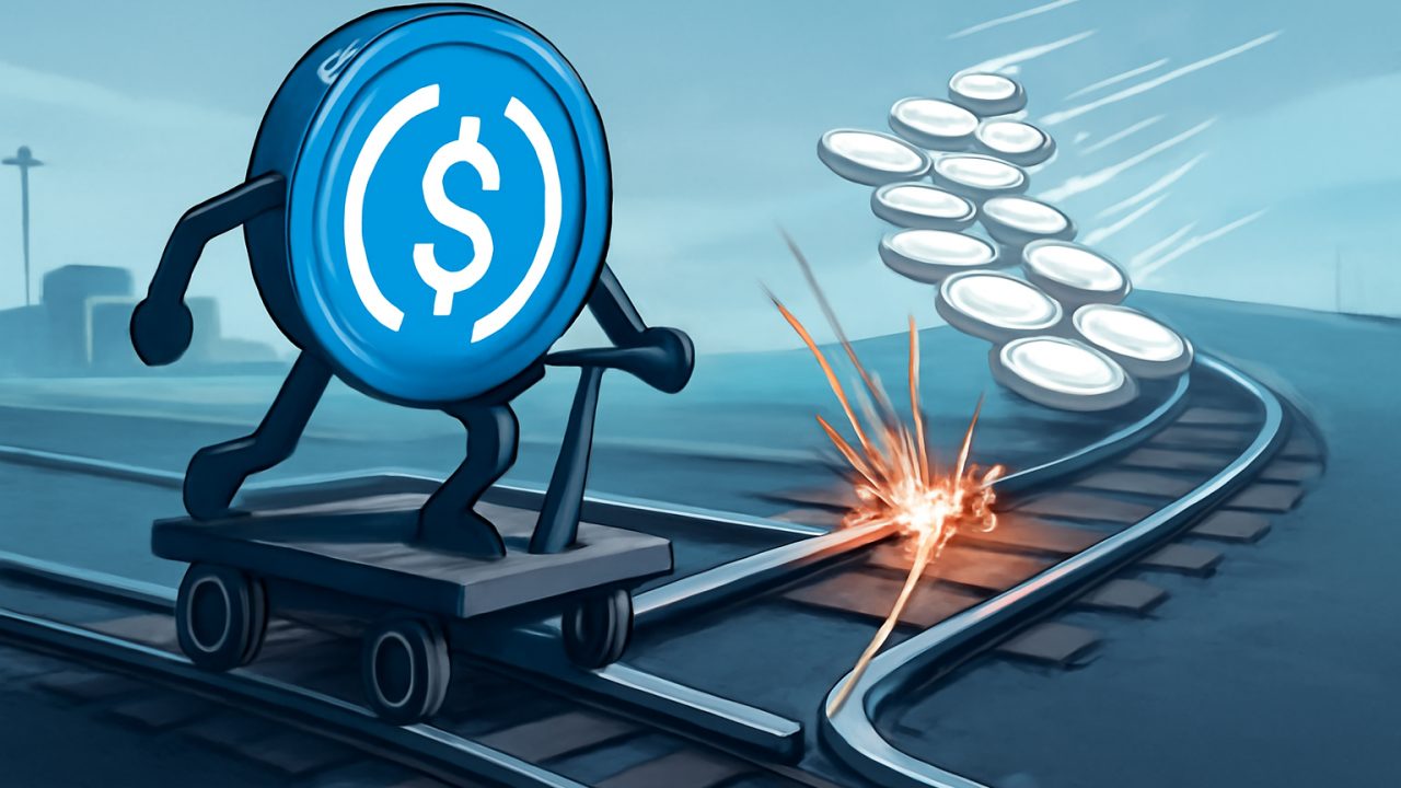 USDC trade diverted by a rail switch toward competitors