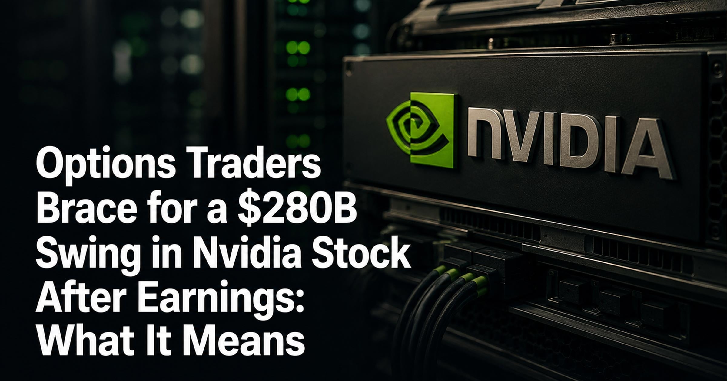 ORATS visual supporting Nvidia’s implied 5.4% earnings move, the 6.5% May expectation and the 7.4% average post-earnings move over the past 12 quarters.